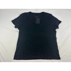 NWT ATM Anthony Thomas Melillo Schoolboy V-Neck Tee Color Black size XL $90